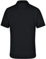 Plain Bamboo Charcoal Short Sleeve Polo Shirt in black, back view