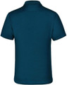 Plain Bamboo Charcoal Short Sleeve Polo Shirt in ocean blue, back view
