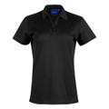 Womens Plain Quick Dry Short Sleeve Polo Shirts - PS34B | Black