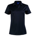 Womens Plain Quick Dry Short Sleeve Polo Shirts - PS34B | Black