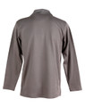 Unisex Unisex Plain Quick Dry Long Sleeve Polo Shirts in steel grey, back view