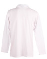 Unisex Unisex Plain Quick Dry Long Sleeve Polo Shirts in white, back view