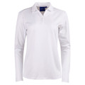 Ladies Plain Quick Dry Long Sleeve Polo - PS36B | White