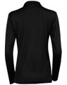 Plain Quick Dry Long Sleeve Polo in black, back view