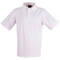 Adults Mens Plain Quick Dry Short Sleeve Polo Shirts - PS33 | White