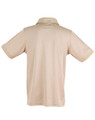 Mens Plain Quick Dry Short Sleeve Polo Shirts in beige, back view
