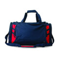 Plain Contrast Sports Duffle Bag - 4001 | Navy.Red