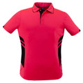 Plain Kids Contrast Sports Polo Shirt - 3311 | Neon Pink.Black
