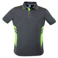 Plain Kids Contrast Sports Polo Shirt - 3311 | Slate.Neon Green