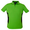 Plain Kids Contrast Sports Polo Shirt - 3311 | Neon Green.Black