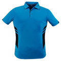 Plain Kids Contrast Sports Polo Shirt - 3311 | Cyan.Black