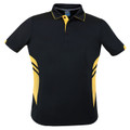 Plain Kids Contrast Sports Polo Shirt - 3311 | Black.Gold