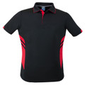 Plain Kids Contrast Sports Polo Shirt - 3311 | Black.Red