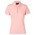 Ladies Button-Less Short Sleeve Cotton Polo - PS40 | Light Pink
