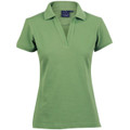 Ladies Button-Less Short Sleeve Cotton Polo - PS40 | Green