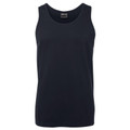 Mens Adult 100% Cotton Plain Tank Top Basic Singlets - 1S | Navy
