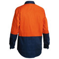 Ladies Hi Vis Drill Shirt Closed Front Long Sleeve