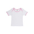 Children Retro Style Organic Cotton T-Shirt - B102BS - White.Pink