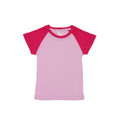 Children Organic Cotton Two Tone Raglan T-Shirt - B103RG - Pink.Hot Pink