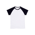 Children Organic Cotton Two Tone Raglan T-Shirt - B103RG - White.Navy