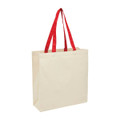 Heavy Duty Canvas Fabric Tote with Gusset Bag - 2002 | Natural.Red