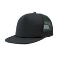 Adults 5 Panel Flat Peak Trucker Cap - 4384 | Black.Black