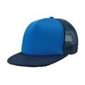Adults 5 Panel Flat Peak Trucker Cap - 4384 | Navy.Royal.Navy