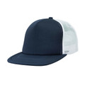 Adults 5 Panel Flat Peak Trucker Cap - 4384 | Navy.White