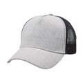 Adults 5 Panels Heather Mesh Trucker Cap - 4395 | Grey Heather.Black