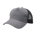 Adults 5 Panels Heather Mesh Trucker Cap - 4395 | Charcoal Heather.Black