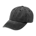 Adults Plain Distressed Washed Chino Cap - 4397 | Black