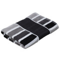 Stripe Contrast Beach Swimming Bath Terry Towel - M145  | Black.Charcoal.Grey.Silver