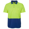 Adults Hi Vis Non Cuff UPF 50+ Polyester Polo - 6HVNC | Lime.Royal