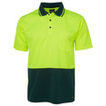 Adults Hi Vis Non Cuff UPF 50+ Polyester Polo - 6HVNC | Lime.Bottle