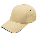 Adults Unisex Brushed Cotton Sandwich Peak Cap - 4289 | Sandstone.Navy