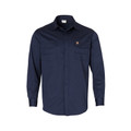 Mens Plain Stretch Long Sleeve Work Shirt - WT10 | Navy