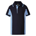 Kids Contrast Panels Sports Polo Shirt - 5760TP | Dark Navy. Ice