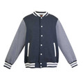 Mens Plain Varsity Jacket - F906HO | Dark Marle.Grey Marle