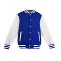 Mens Plain Varsity Jacket - F906HO | Royal.White