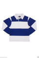 Kids Long Sleeve Rugby Jersey Striped Polo - P100KS | Royal.White
