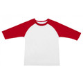 Kids Children 3/4 Sleeves Baseball Shirts - T143RG | White.Red