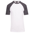 Adults Mens Two-Tone Raglan T-Shirt - T232RG | White.Dark Marl
