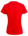 100% Cotton Semi Fitted Tee in red, back view