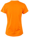100% Cotton Semi Fitted Tee in fluoro orange, back view