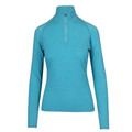 Ladies Greatness Half Zip Mock Neck Long Sleeves - F389LD | Jade Heather