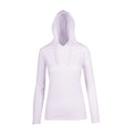 Ladies Plain Hooded Long Sleeves T-Shirt - F392LD | White