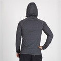 Mens Heather Half Hood Long Sleeves T-Shirt - F393HZ