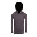 Kids Plain Fusion Hooded Long Sleeves Tee - F394KS | Dark Marl