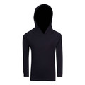 Kids Plain Fusion Hooded Long Sleeves Tee - F394KS | Navy