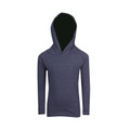 Kids Plain Fusion Hooded Long Sleeves Tee - F394KS | Navy Marl